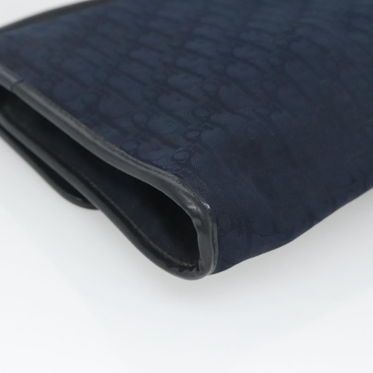 Christian Dior Vintage Trotter Flap Shoulder Bag Canvas, NAVY, CANVAS, Shoulder bag