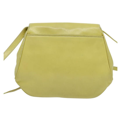 Celine Flap Shoulder Bag Leather, YELLOW, LEATHER, Shoulder bag