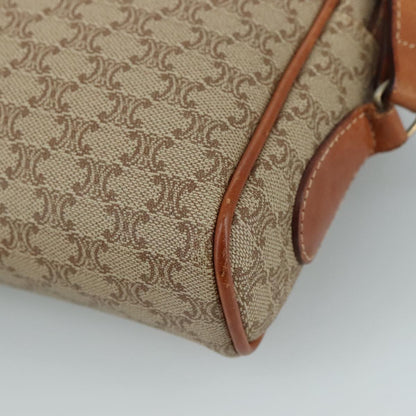 Celine Macadam Shoulder Bag Leather, BEIGE, LEATHER, Shoulder bag