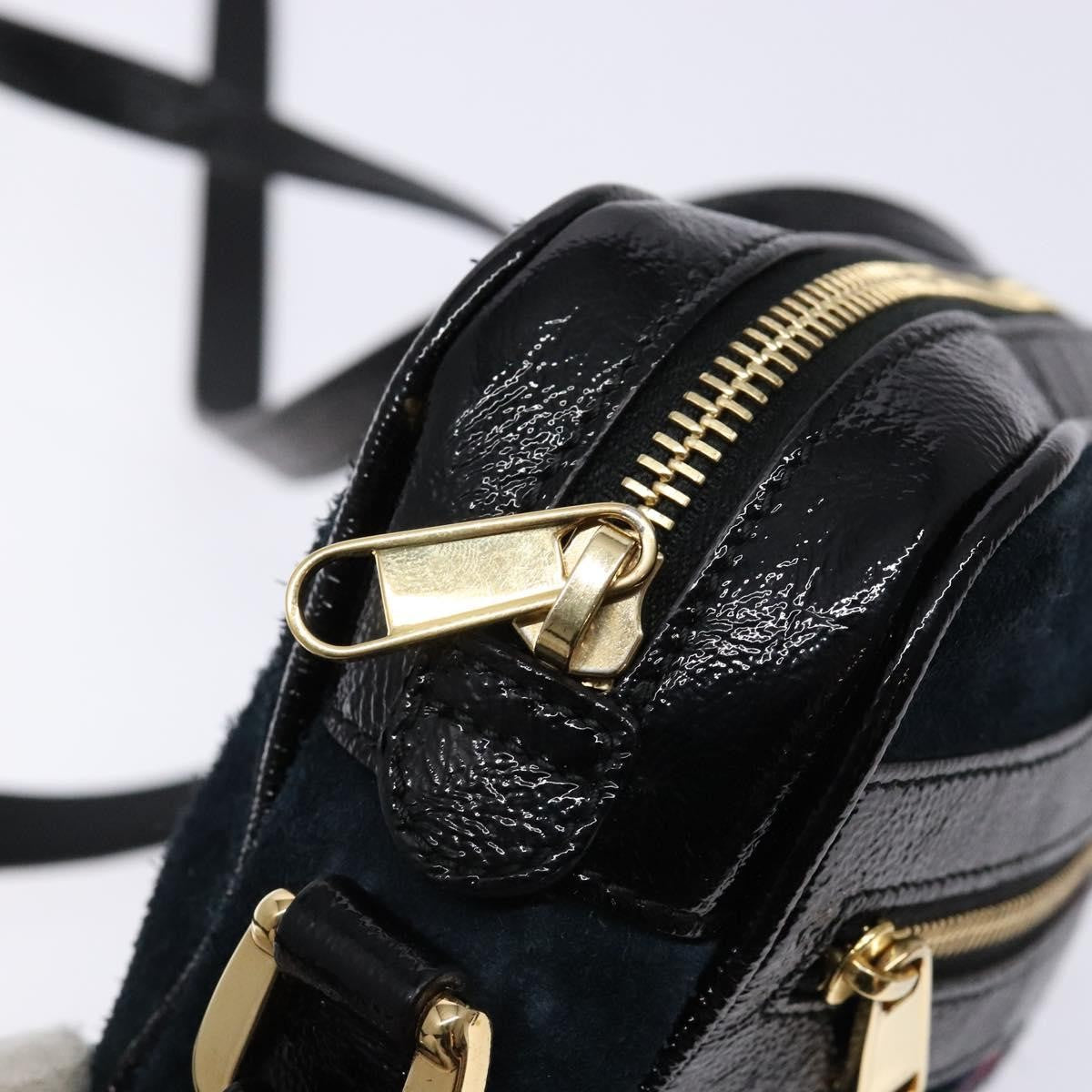 Gucci Ophidia Shoulder Bag Suede, NAVY, SUEDE, Shoulder bag