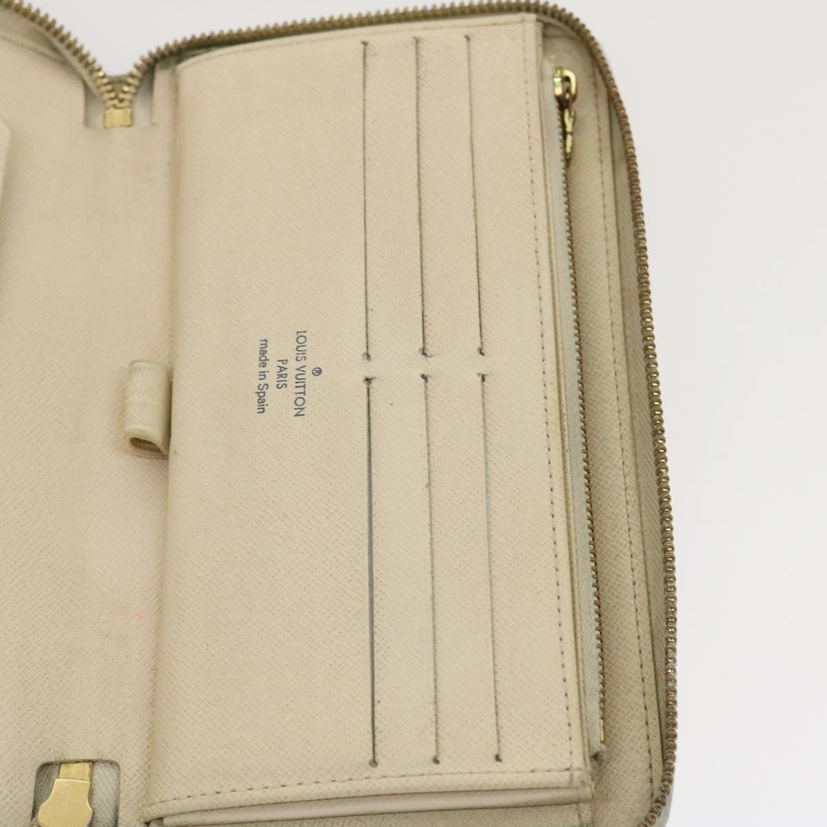 Louis Vuitton Zippy Organizer Damier, WHITE, CANVAS, Wallets