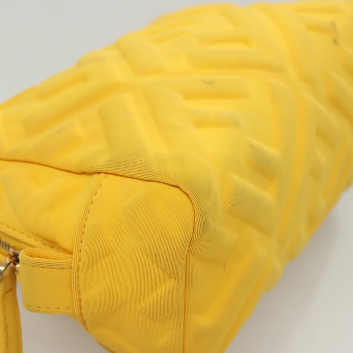 Fendi Vintage Toiletry Pouch Nylon, YELLOW, NYLON, Clutche & pouche