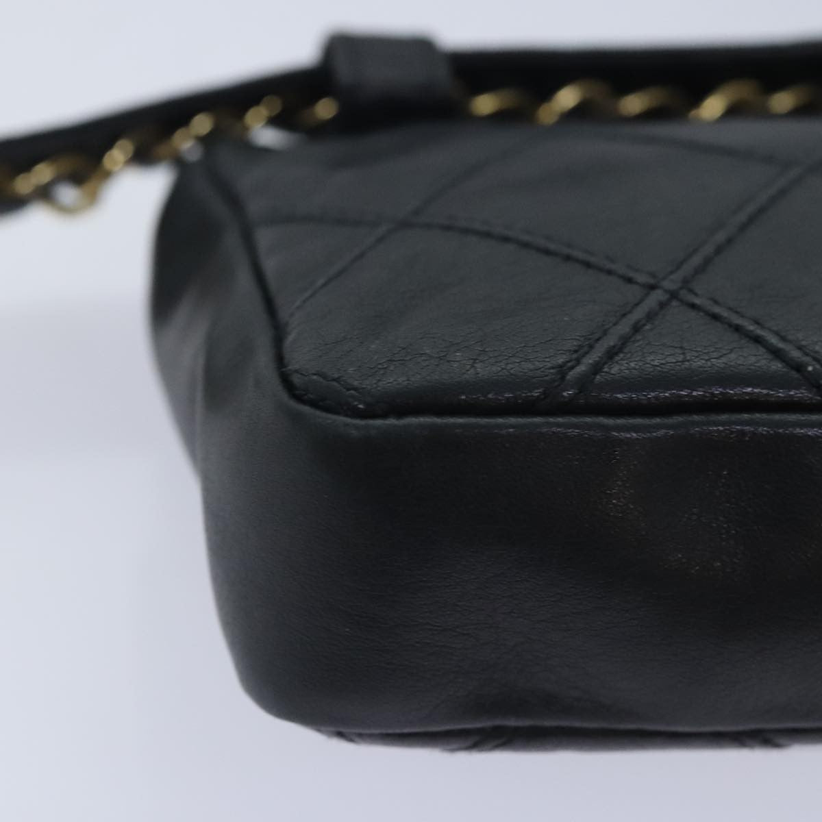Chanel Vintage Flap Waist Bag Leather, BLACK, LEATHER, Clutche & pouche