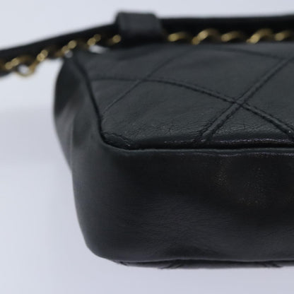 Chanel Vintage Flap Waist Bag Leather, BLACK, LEATHER, Clutche & pouche
