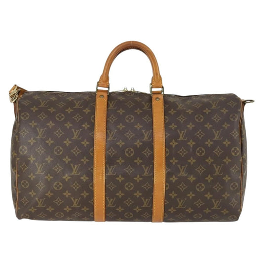 Louis Vuitton Keepall Bandouliere Bag Monogram Canvas, BROWN, CANVAS, Travel bag