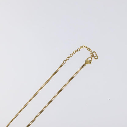 Christian Dior Vintage Logo Round Pendant Necklace Metal, GOLD, METAL, Necklace
