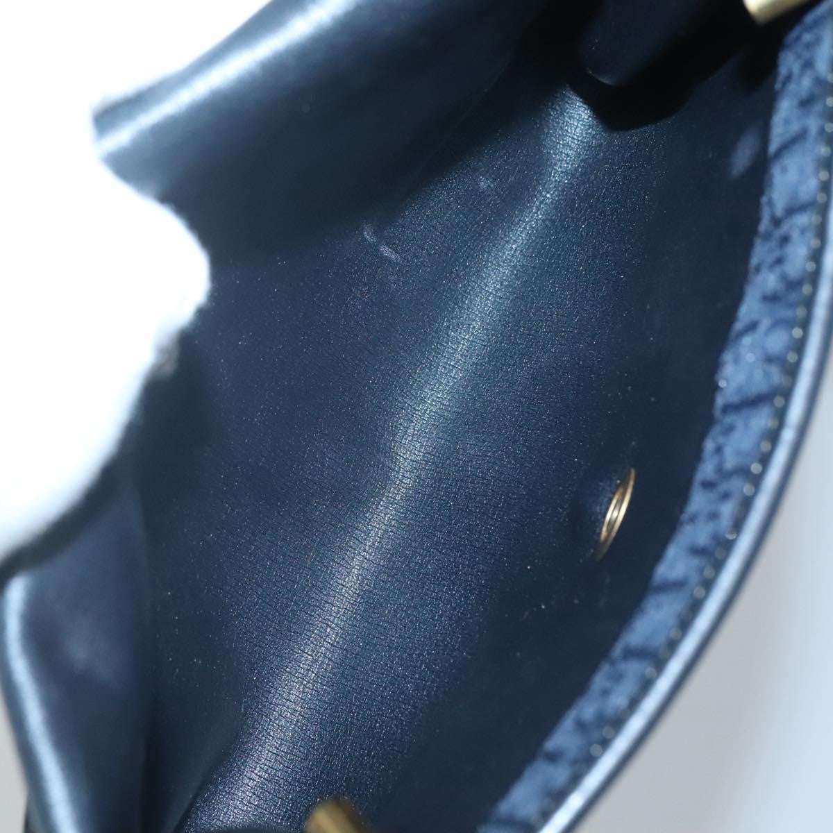 Christian Dior Vintage Trotter Flap Shoulder Bag Canvas, NAVY, CANVAS, Shoulder bag