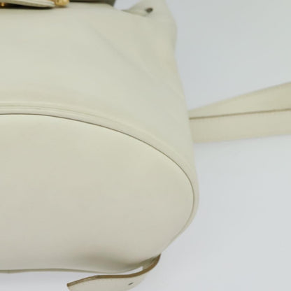 Salvatore Ferragamo Gancini Flap Drawstring Backpack Leather, WHITE, LEATHER, Backpack