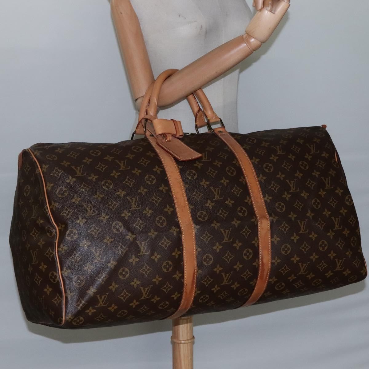 Louis Vuitton Keepall Bag Monogram Canvas, BROWN, CANVAS, Travel bag