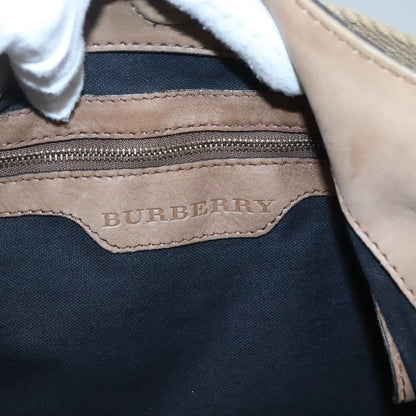 Burberry Parsons Hobo House Check Canvas and Leather, BEIGE, CANVAS, Shoulder bag