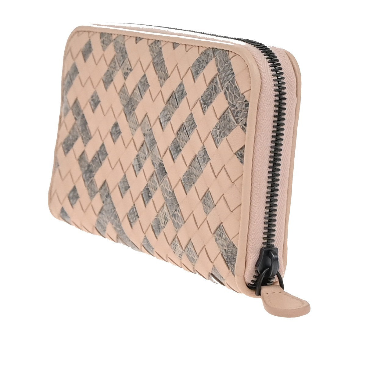 Bottega Veneta Intrecciato Long Zip  Wallet Leather, PINK, LEATHER, Wallets