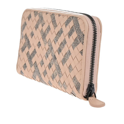 Bottega Veneta Intrecciato Long Zip  Wallet Leather, PINK, LEATHER, Wallets