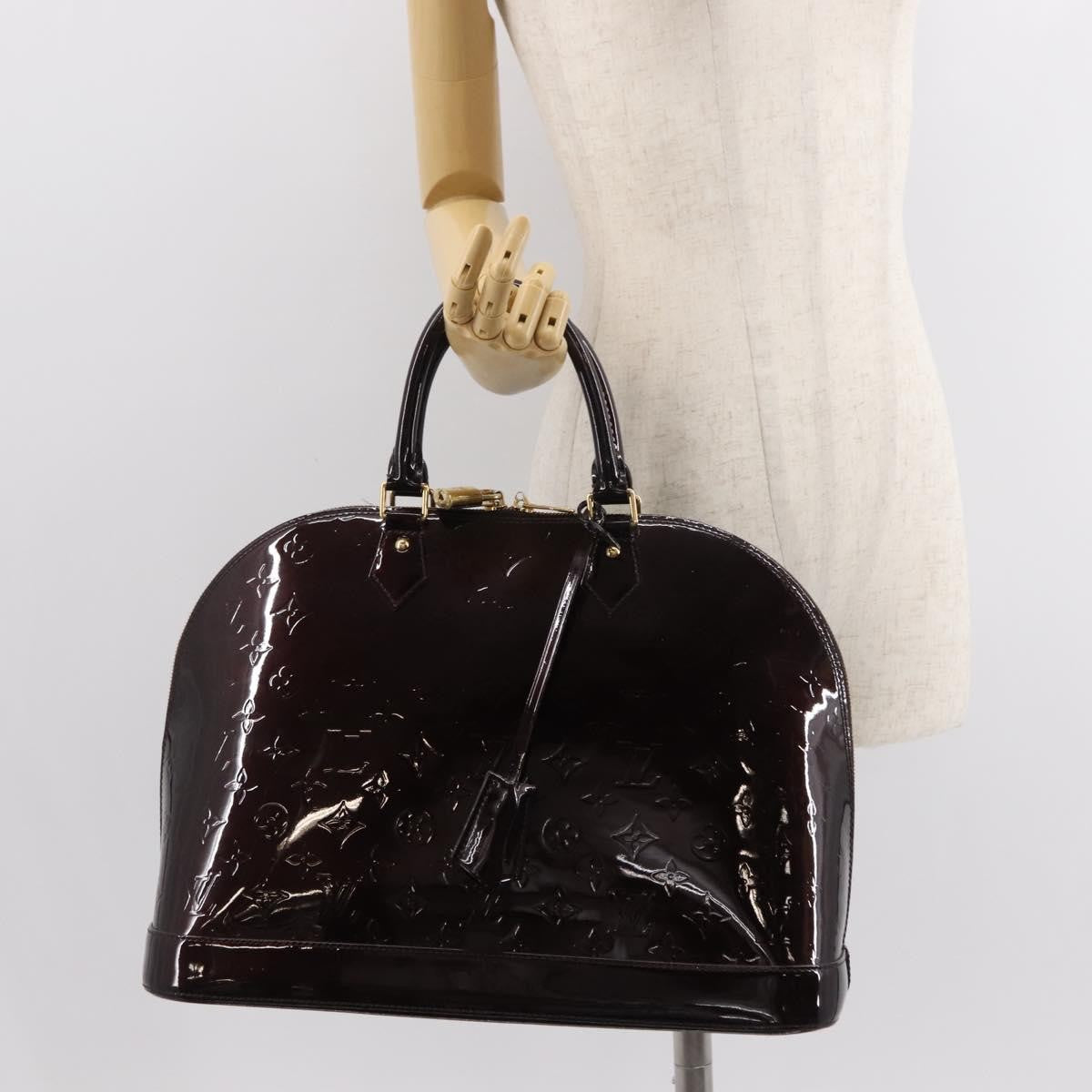 Louis Vuitton Alma Handbag Monogram Vernis, PURPLE, PATENT_LEATHER, Handbag