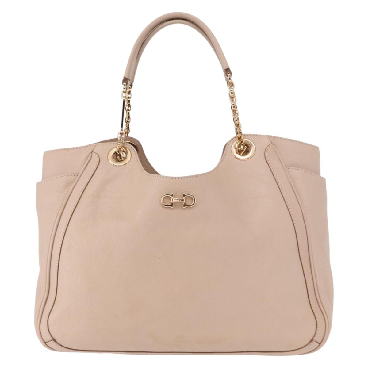 Salvatore Ferragamo Betulla Chain Tote Leather, PINK, LEATHER, Tote bag