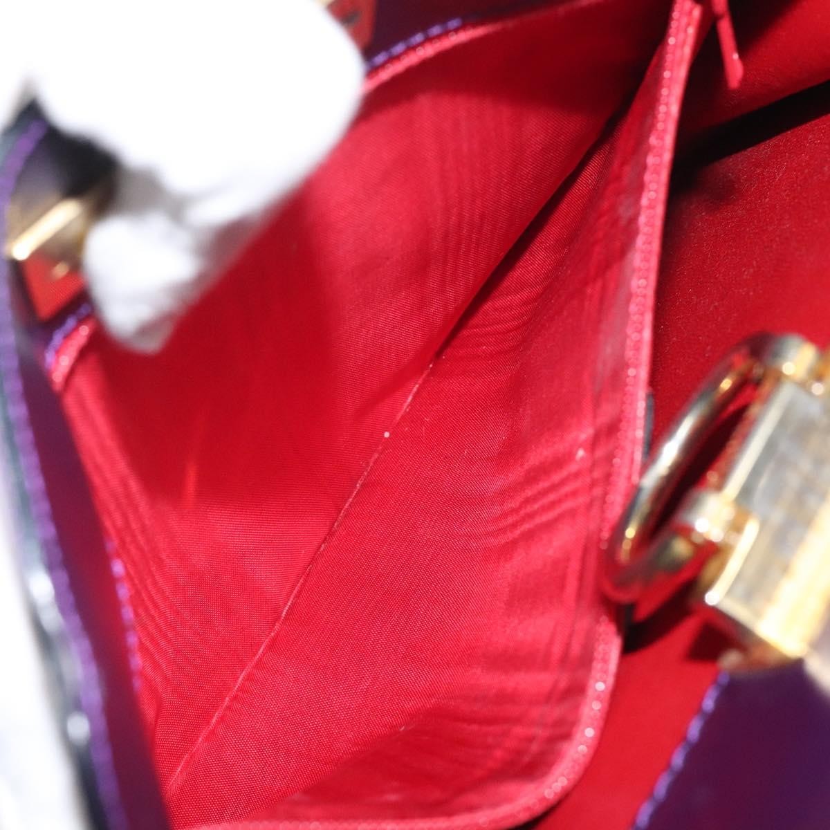 Celine Gancini Handbag Leather, PURPLE, LEATHER, Handbag