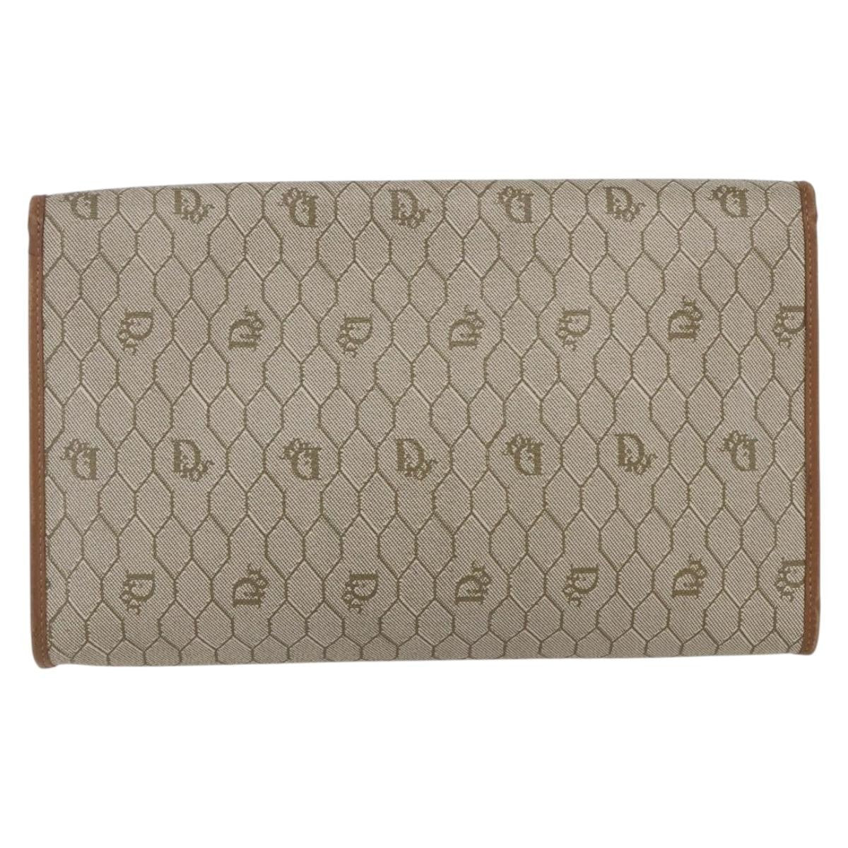 Christian Dior Vintage Honeycomb chain Canvas, BEIGE, CANVAS, Shoulder bag