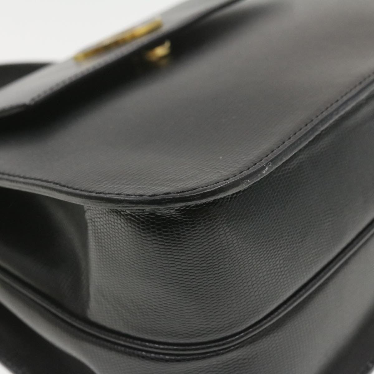 Celine Circle Logo Handbag Leather, BLACK, LEATHER, Handbag