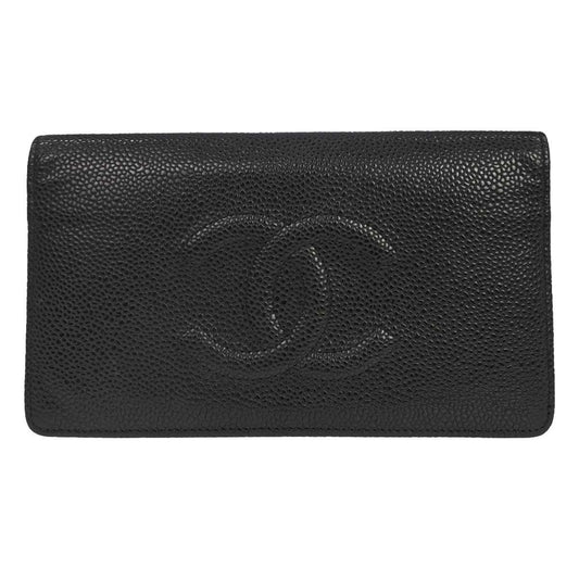 Chanel CHANEL V Stitch Chevron Long Bifold Wallet Pink Chevron, Black, Calfskin, Wallet
