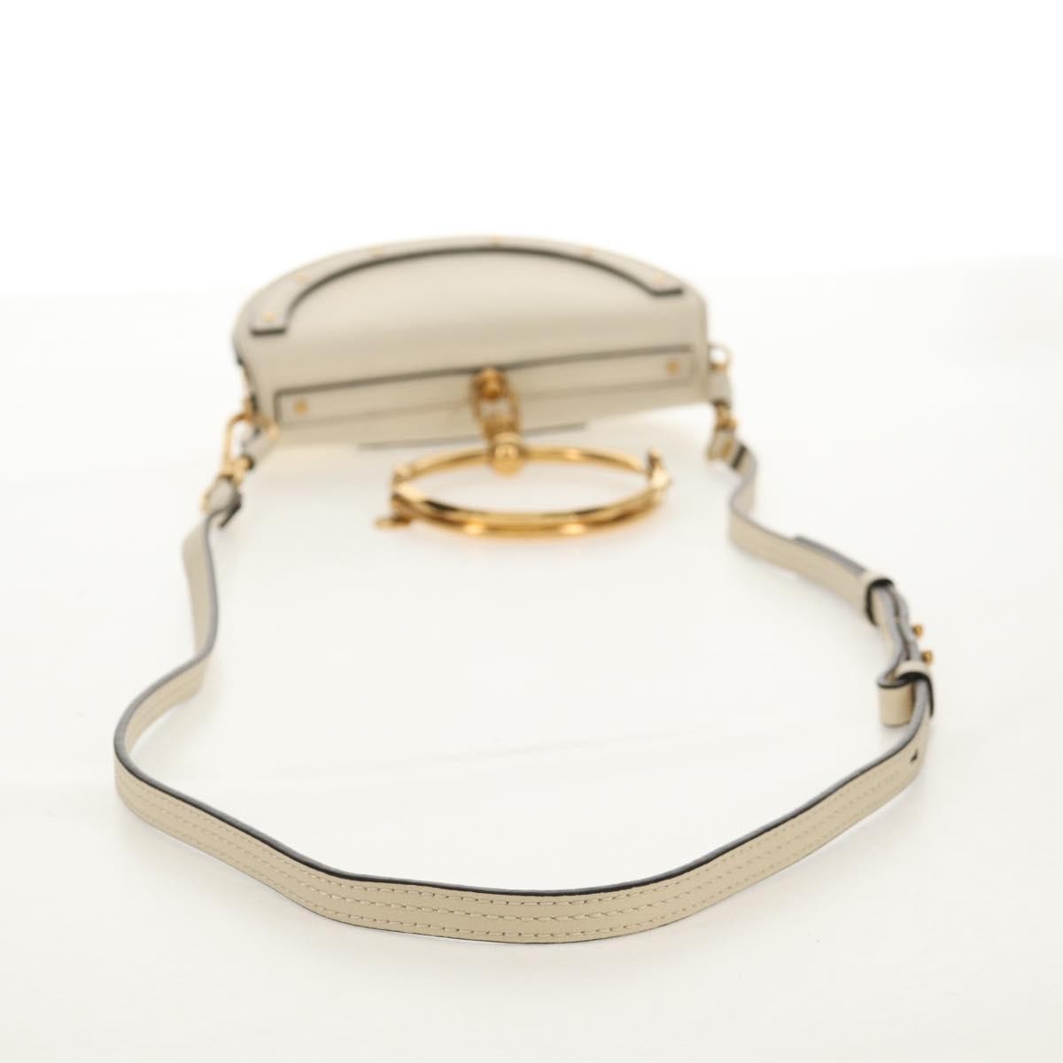 Chloe Nile Minaudière Leather, WHITE, LEATHER, Handbag