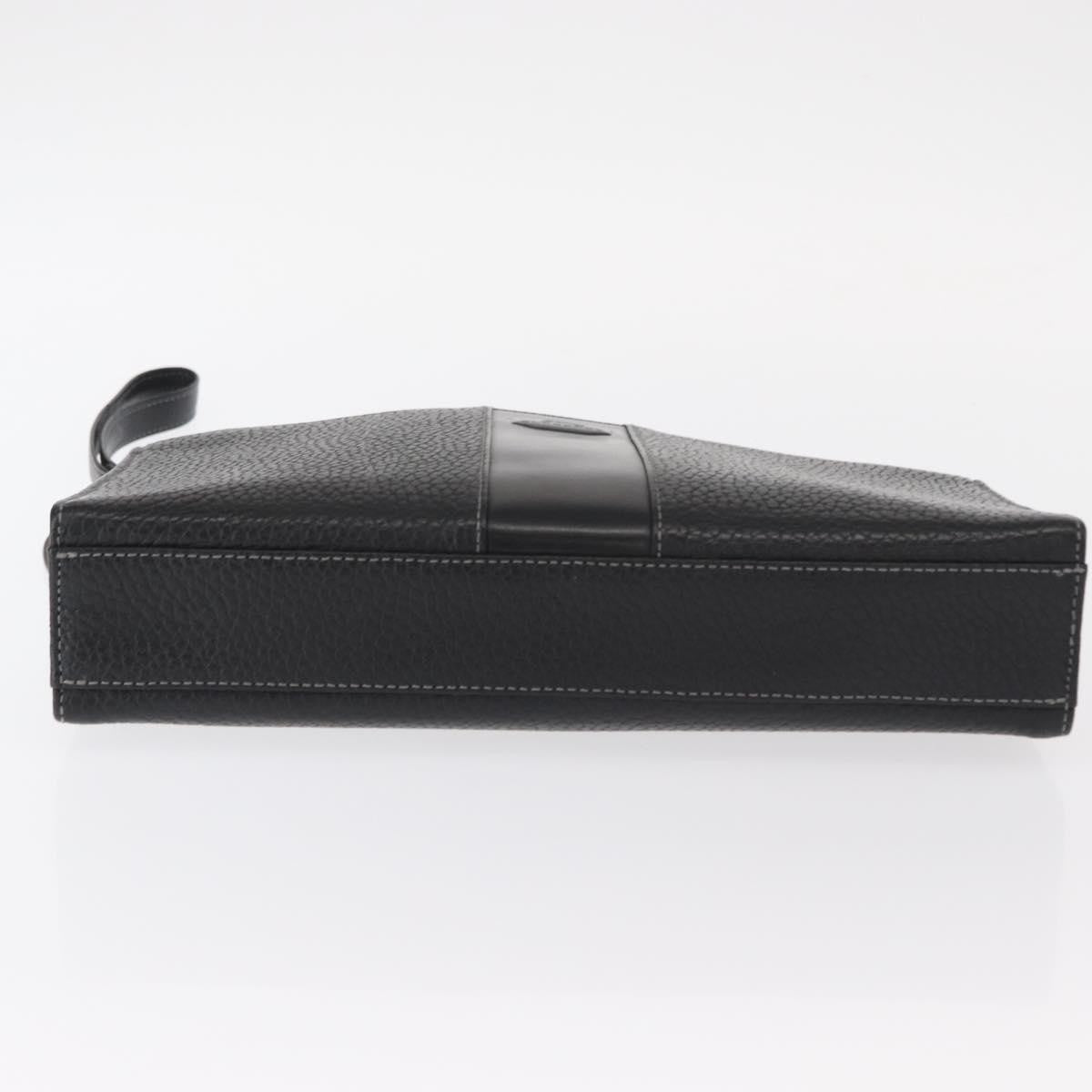 Burberry Zip Clutch Leather, BLACK, LEATHER, Clutche & pouche