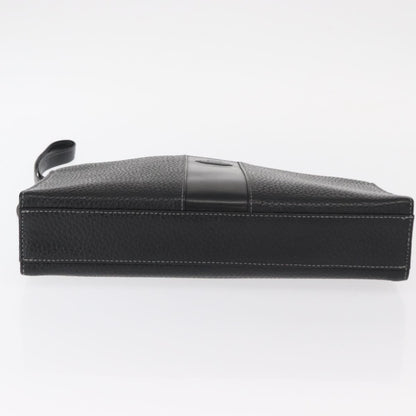 Burberry Zip Clutch Leather, BLACK, LEATHER, Clutche & pouche