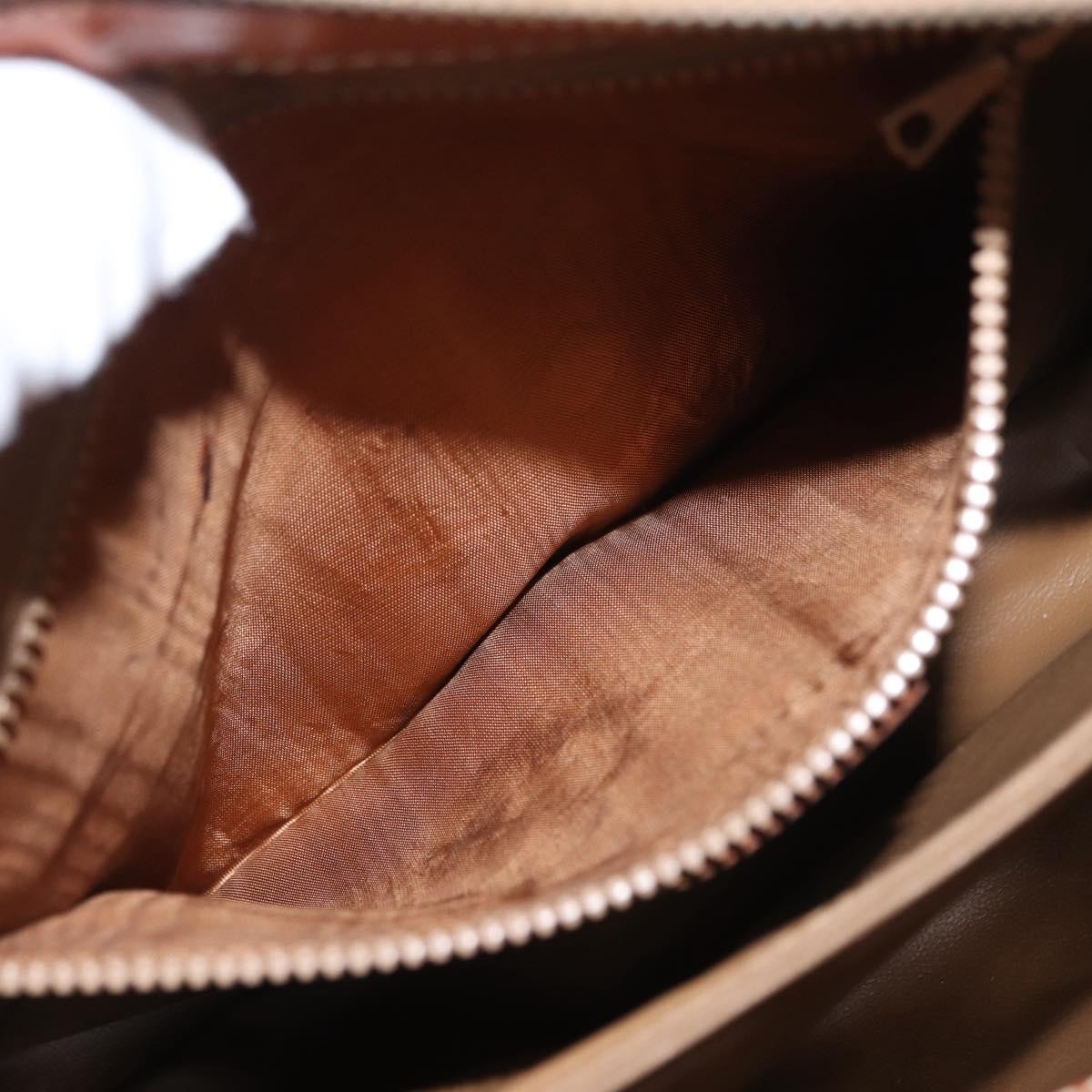 Celine Vintage Macadam Handbag Canvas and Leather, BROWN, CANVAS, Handbag