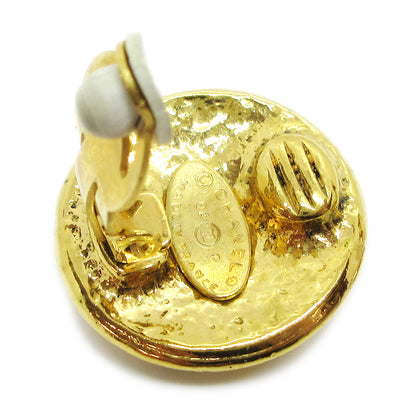Chanel Vintage CC Round Clip-On Earrings Metal, GOLD, GOLD_PLATED, Earrings