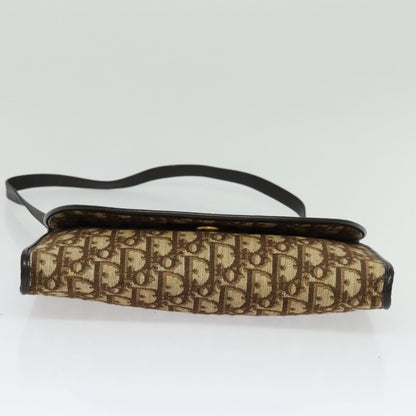 Christian Dior Vintage Flap Crossbody Bag Canvas, BROWN, CANVAS, Shoulder bag