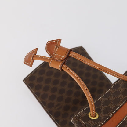 Celine Vintage Macadam Backpack Canvas and Leather, BROWN, CANVAS, Backpack