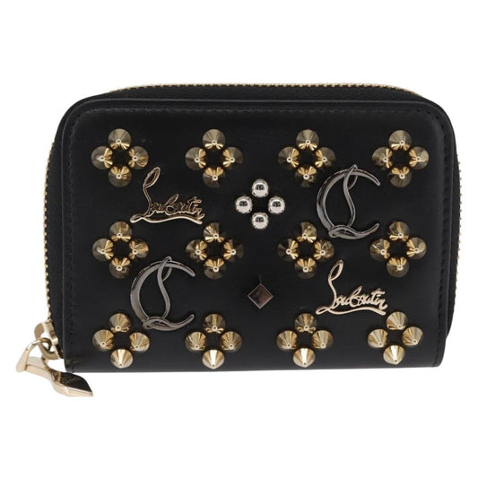 Christian Louboutin Panettone Coin Purse Embellished Leather, Black, Leather, Wallet