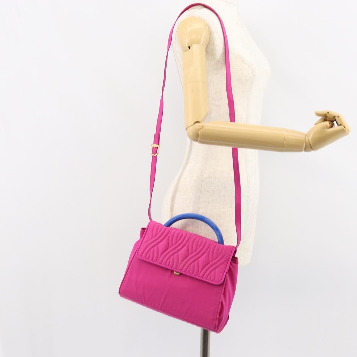 Fendi Top Handle Flap Bag Nylon, PINK, NYLON, Handbag