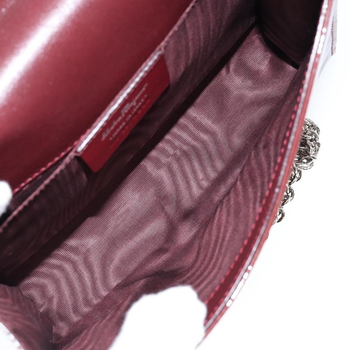 Salvatore Ferragamo Vala Chain Shoulder bag Patent leather, RED, PATENT_LEATHER, Shoulder bag