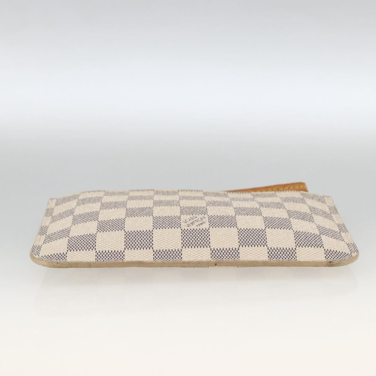 Louis Vuitton Neverfull Pochette Damier, WHITE, CANVAS, Clutche & pouche