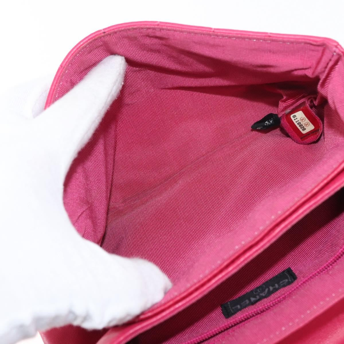 Chanel Chocolate Bar CC Clutch Quilted Leather, PINK, LEATHER, Clutche & pouche