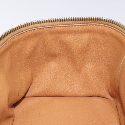 Celine Vintage Double Zip Vanity Case Macadam Coated Canvas, BROWN, CANVAS, Toiletry Case