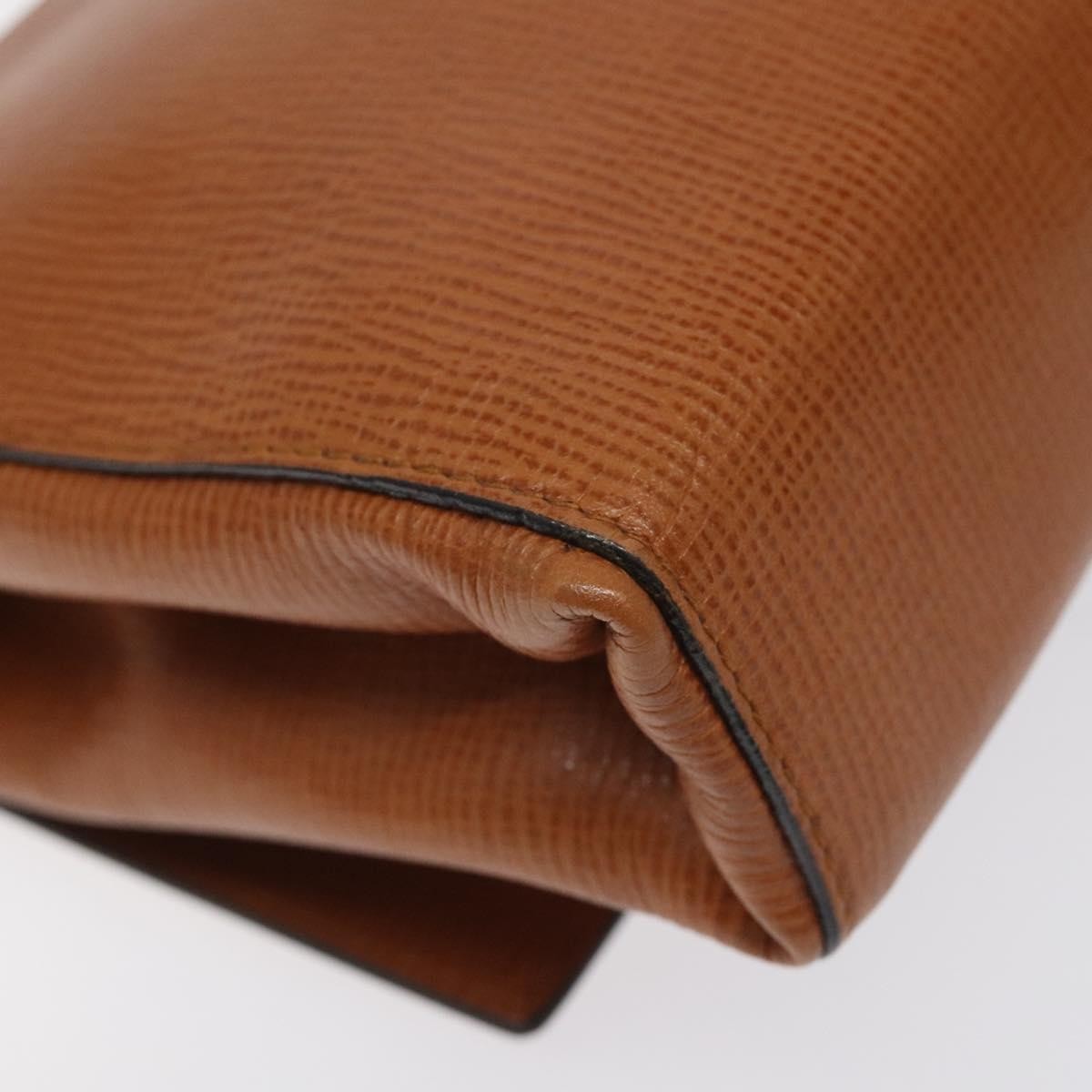 Celine Circle logo Leather, BROWN, LEATHER, Shoulder bag