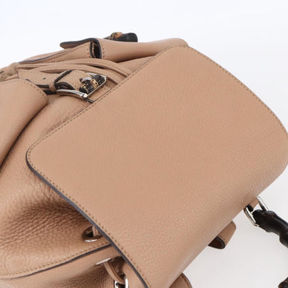 Gucci Vintage Bamboo Backpack Leather, BEIGE, LEATHER, Backpack