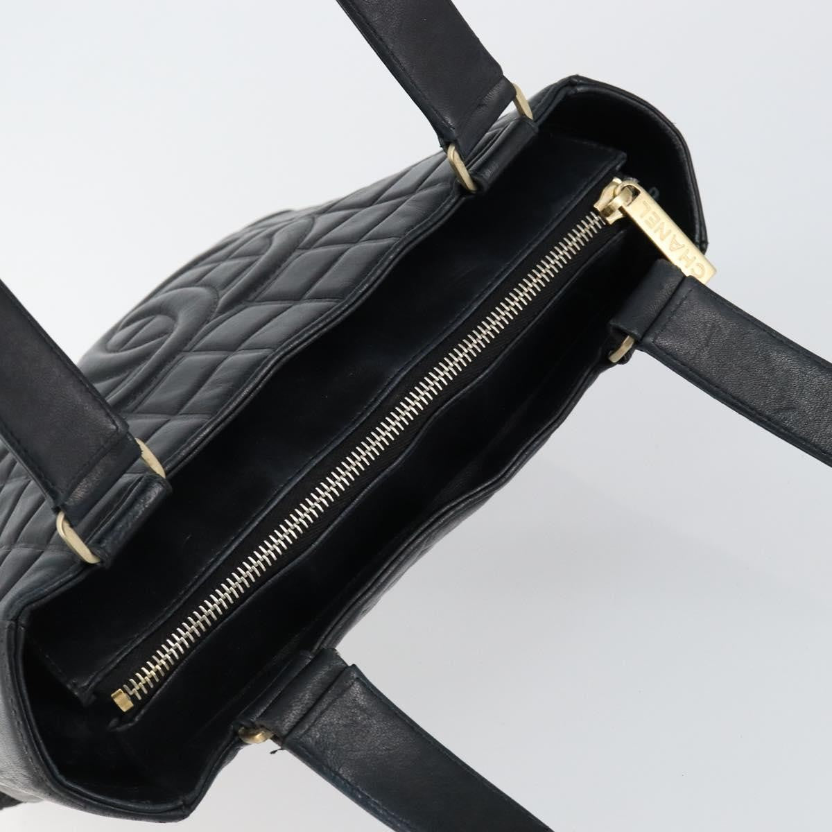 Chanel Chocolate Bar CC Tote Quilted Leather, BLACK, LEATHER, Tote bag