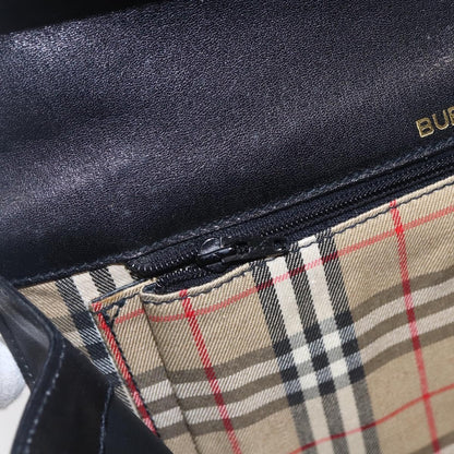 Burberry Vintage Shoulder Bag Leather, BLACK, LEATHER, Shoulder bag