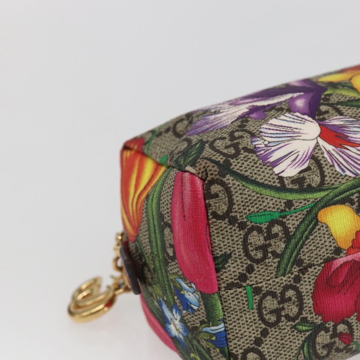 Gucci Ophidia Cosmetic Pouch Flora GG Coated Canvas, BEIGE, PVC, Clutche & pouche