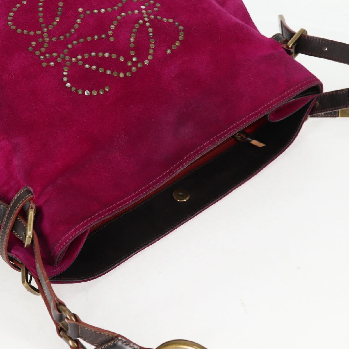Loewe Anagram Shoulder Bag Suede, PURPLE, SUEDE, Shoulder bag