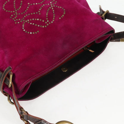 Loewe Anagram Shoulder Bag Suede, PURPLE, SUEDE, Shoulder bag