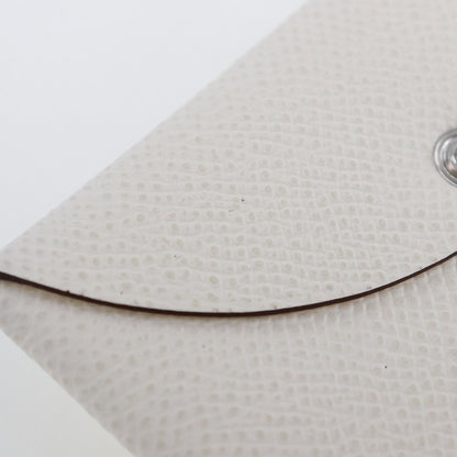 Hermes Calvi Card Holder Epsom, WHITE, LEATHER, Card Holders