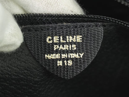 Celine Shoulder Bag Leather, BLACK, LEATHER, Shoulder bag