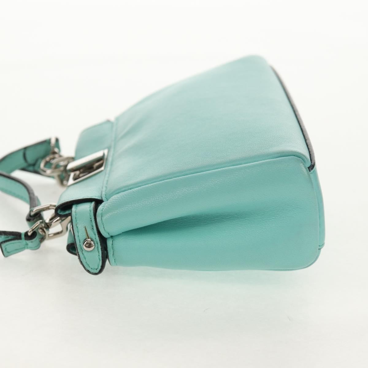 Fendi Peekaboo Bag Leather, TURQUOISE, LEATHER, Handbag
