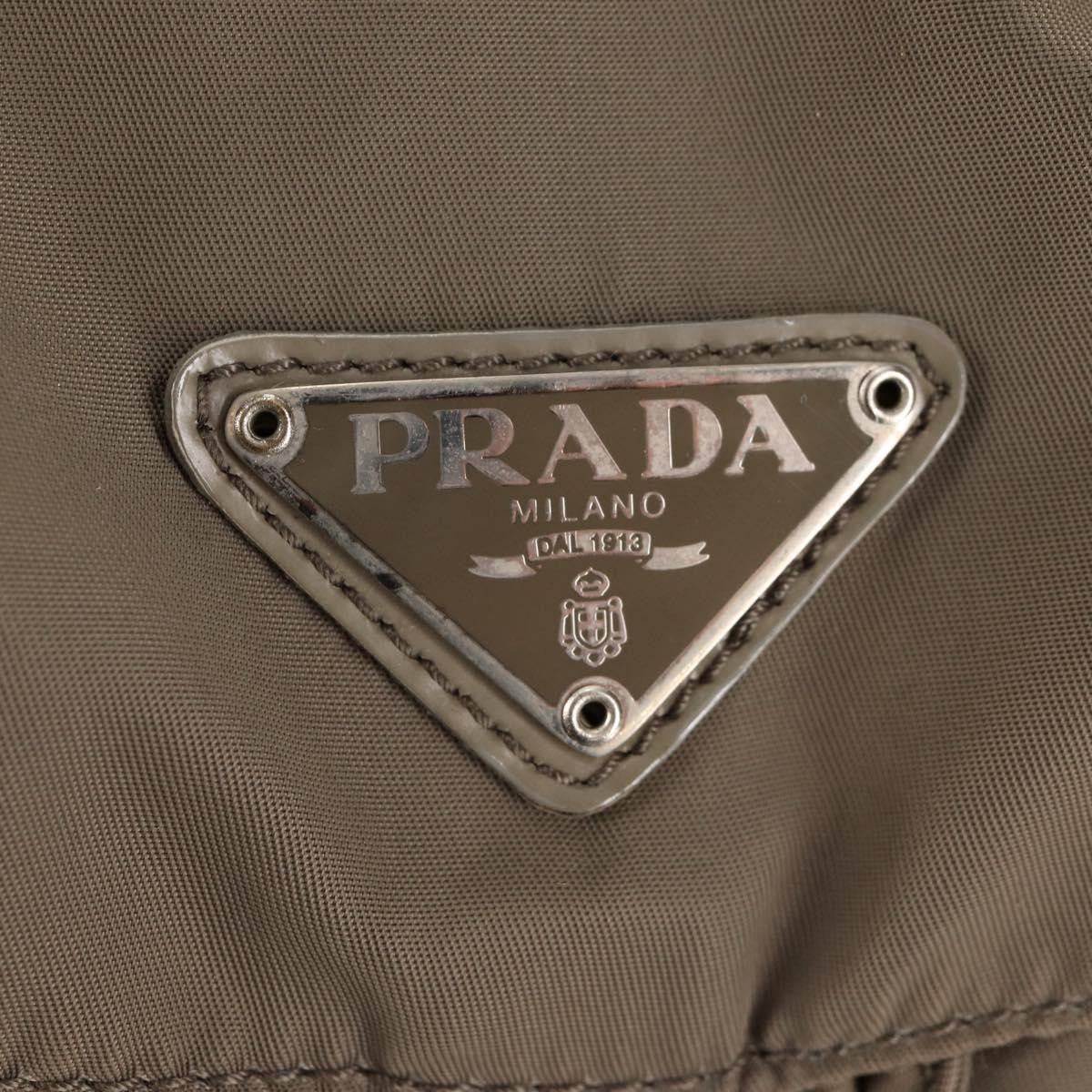 Prada Vela Double Front Pocket Backpack Tessuto with Saffiano Leather, GRAY, NYLON, Backpack