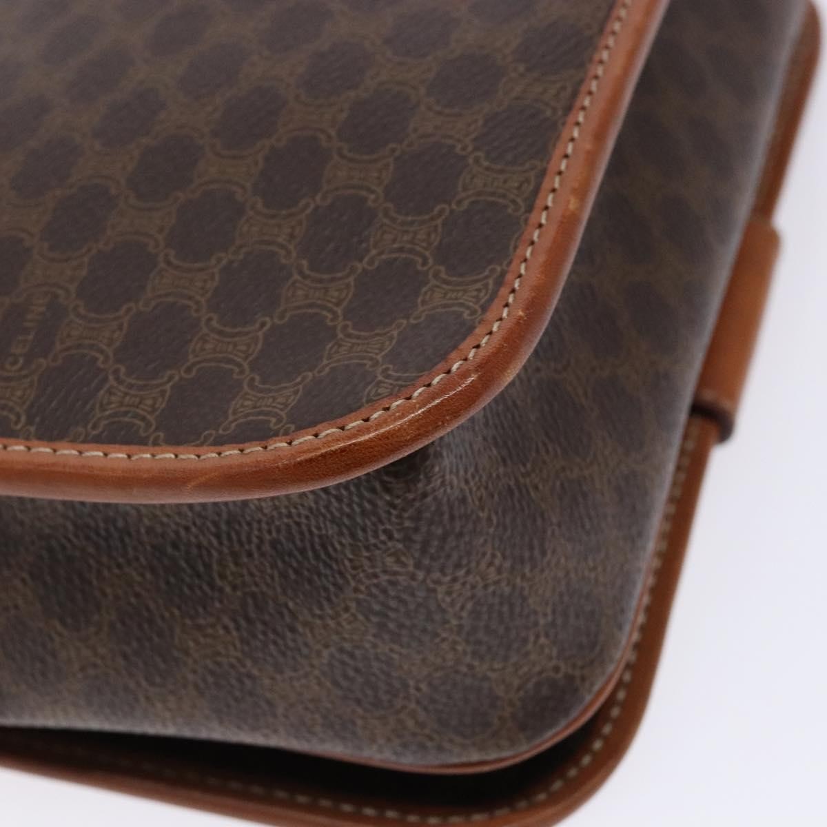 Celine Macadam Shoulder Bag PVC Leather, BROWN, CANVAS, Shoulder bag