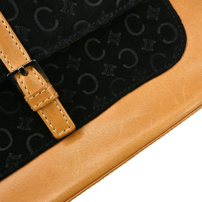 Celine C Macadam Shoulder bag Suede, BLACK, SUEDE, Shoulder bag