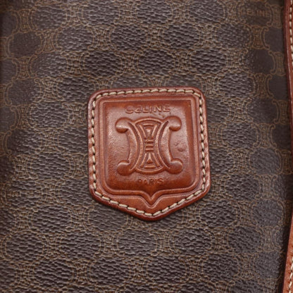 Celine Vintage Macadam Tote bag Canvas and Leather, BROWN, PVC, Tote bag