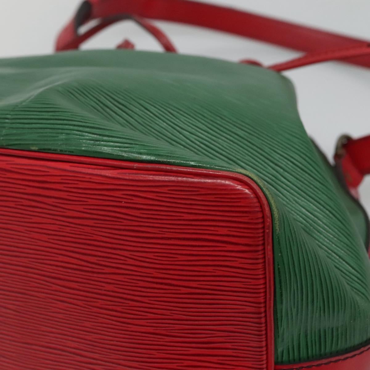 Louis Vuitton Petit Noe Handbag Two Tone Epi Leather, GREEN, LEATHER, Handbag